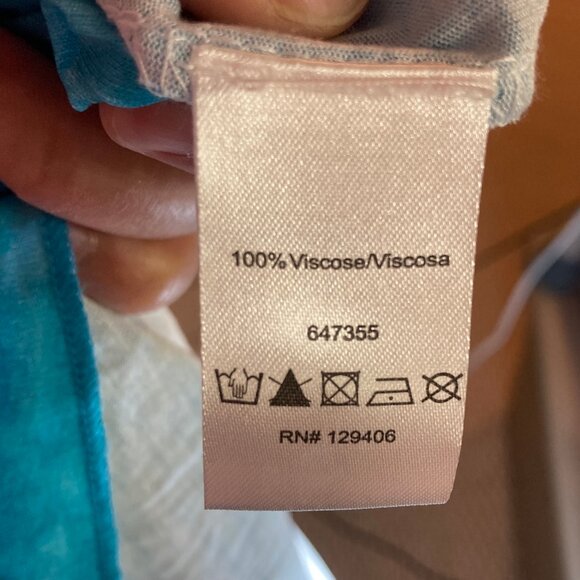 #76 NWOT Venus White Blue Tie Dye Summer Dress, Size Large - Picture 6 of 6